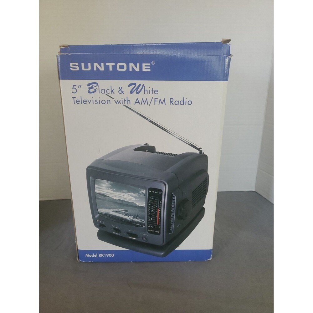 Sunstone 5 inch Black and white  TV with  A/M F/M Radio,Camping Tv